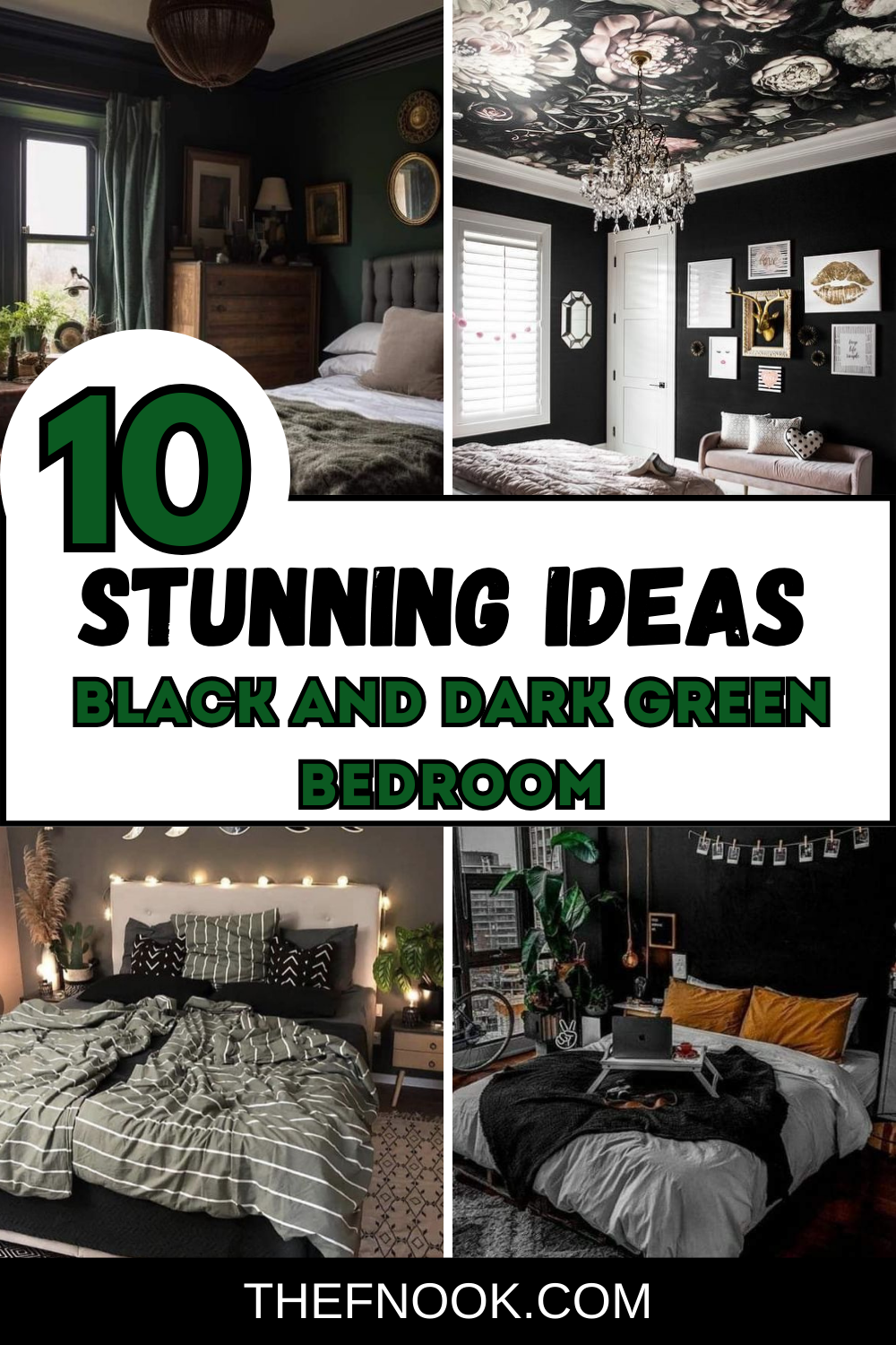 10 Stunning Ideas for a Black and Dark Green Bedroom