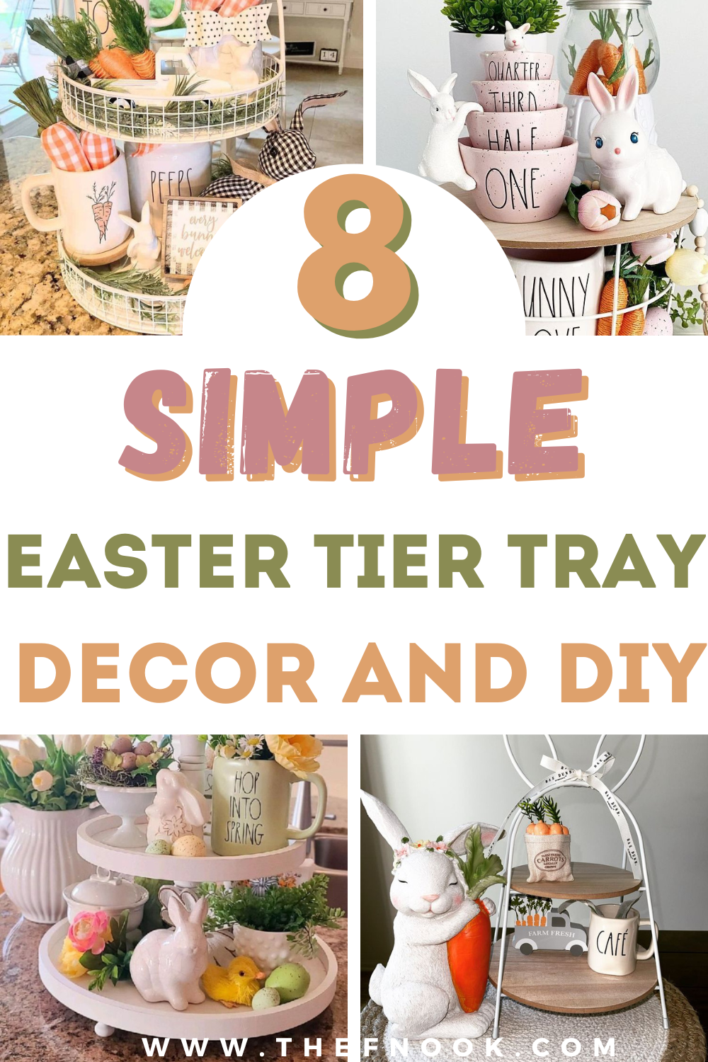 8 Simple easter tiered tray decor and DIY Ideas